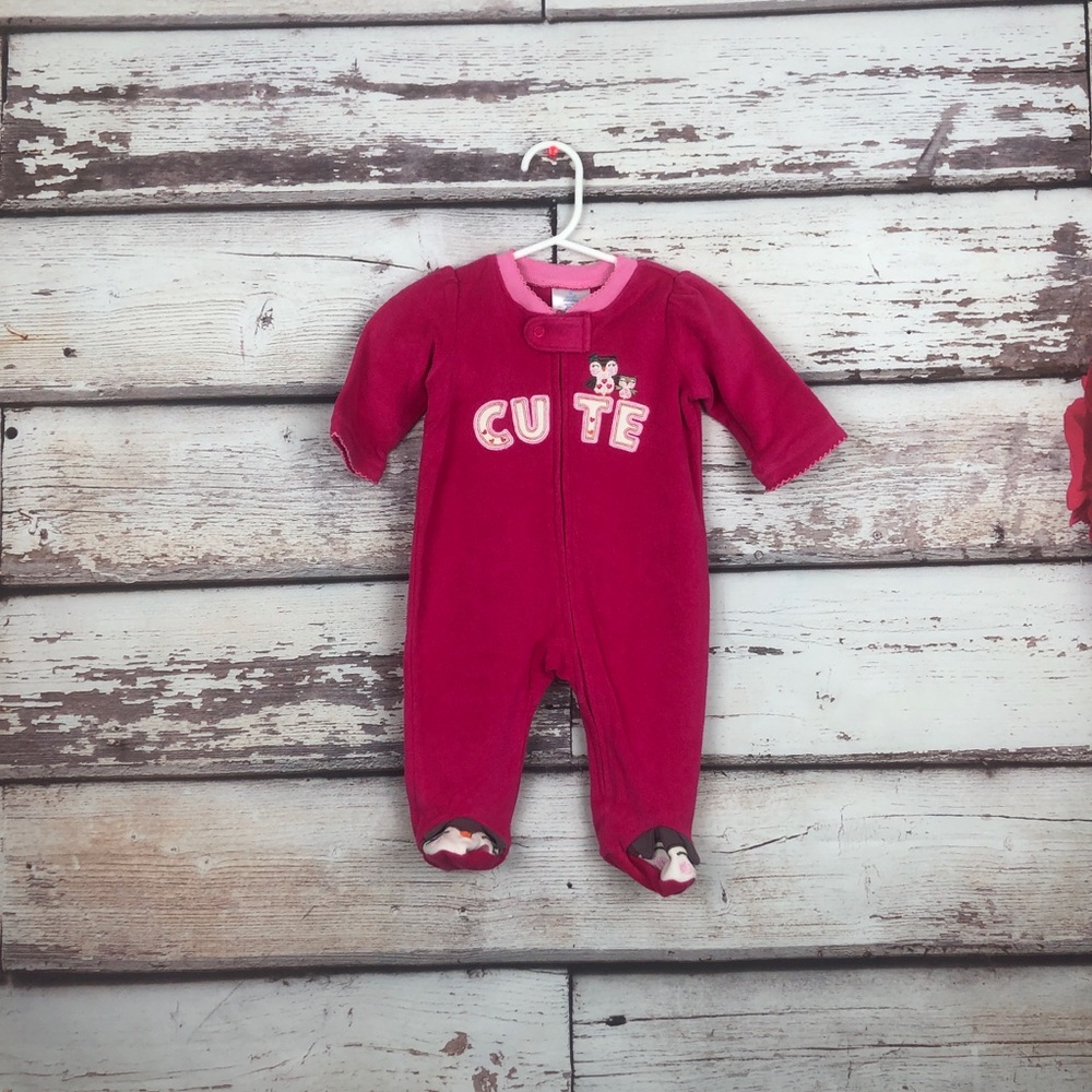 Small wonders owl terry baby girl sleeper